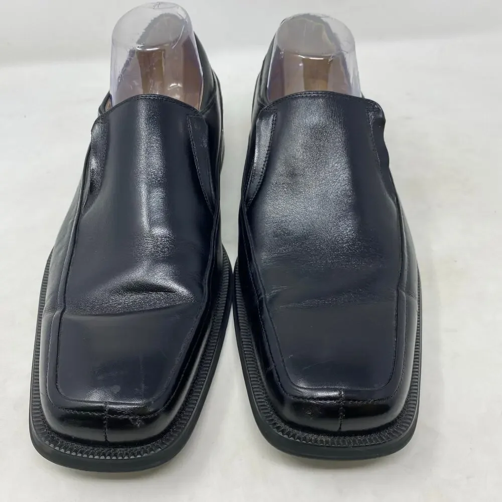 Florsheim Black Leather Moc Toe Slip On Shoes Mens Size 10.5